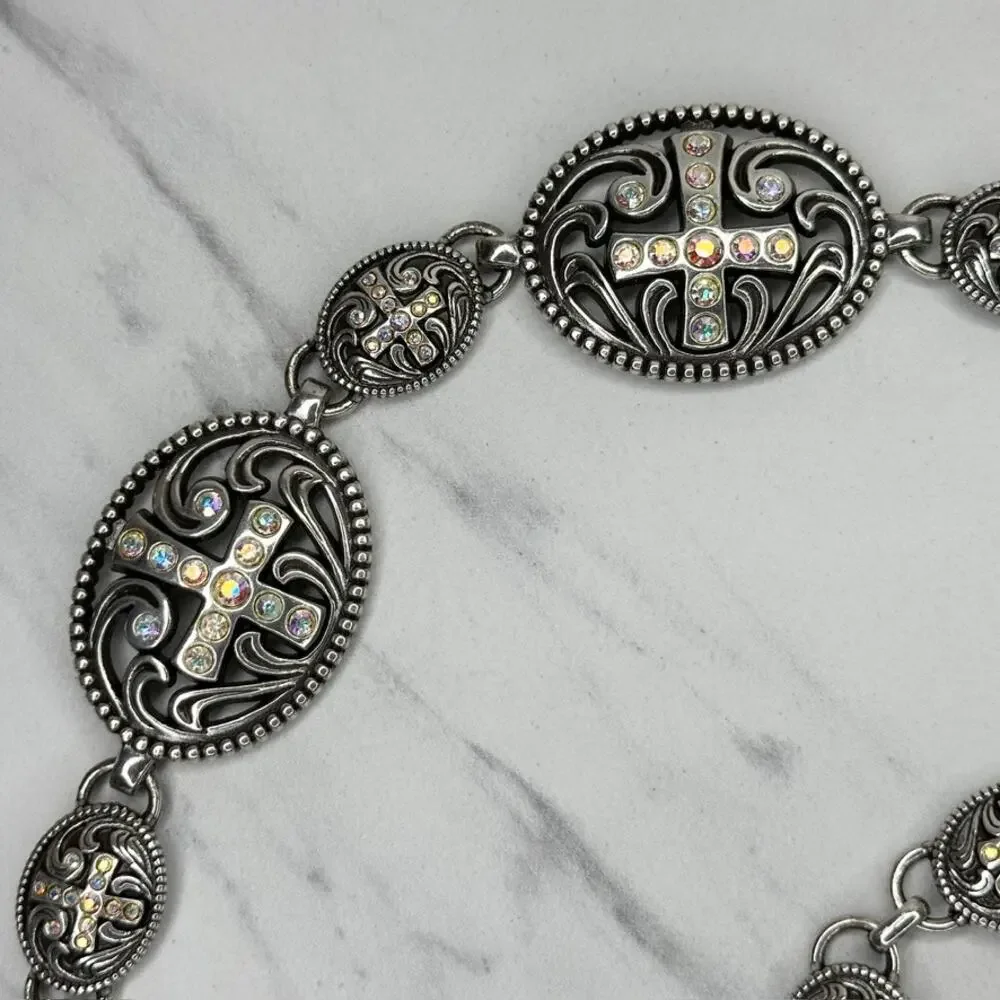 Brighton Rhinestone Cross Chain Link Belt Small (S) ✨